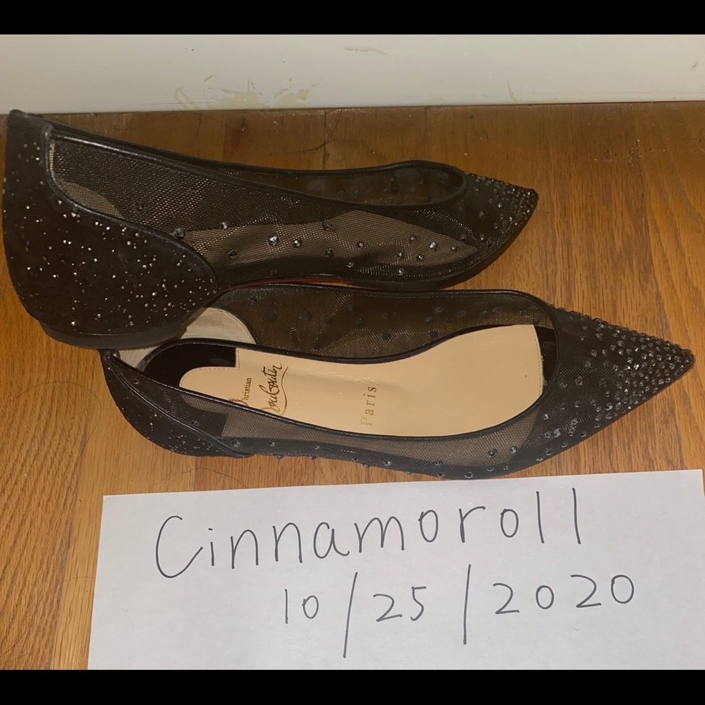 Christian Louboutin Follies Strass Flat in Black